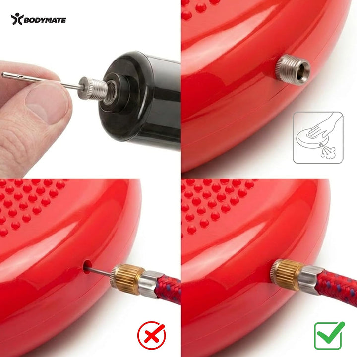 BODYMATE Ballsitzkissen inkl. Pumpe 34cm Durchmesser - Balance-Kissen, Luftkissen, Balance Pad, Nopp
