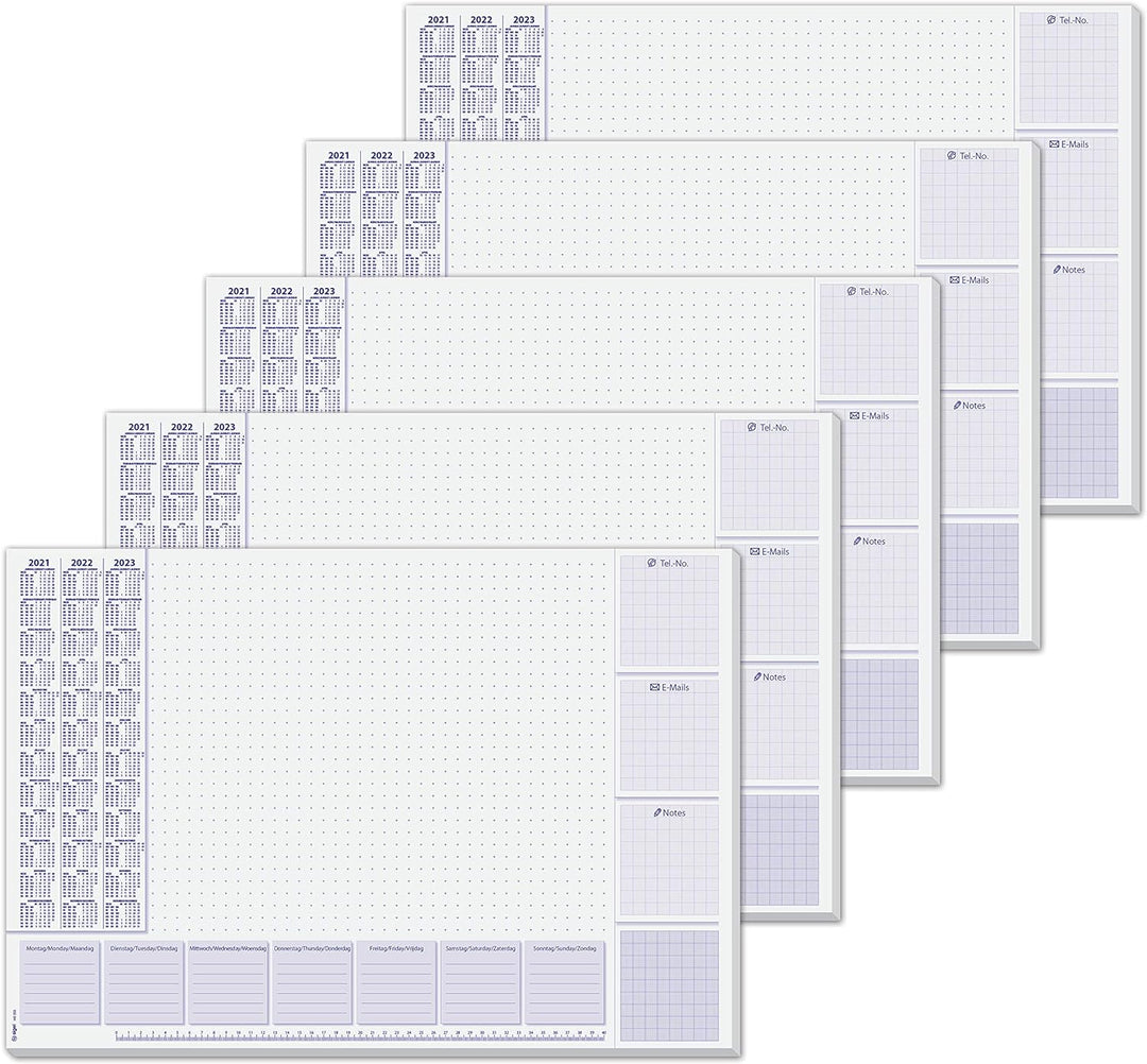 SIGEL HO355/5 Papier-Schreibtischunterlage, ca. DIN A2 - extra gross, mit 3-Jahres-Kalender und Woch