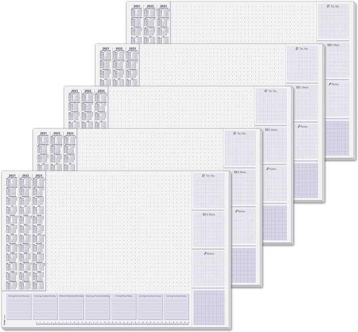 SIGEL HO355/5 Papier-Schreibtischunterlage, ca. DIN A2 - extra gross, mit 3-Jahres-Kalender und Woch