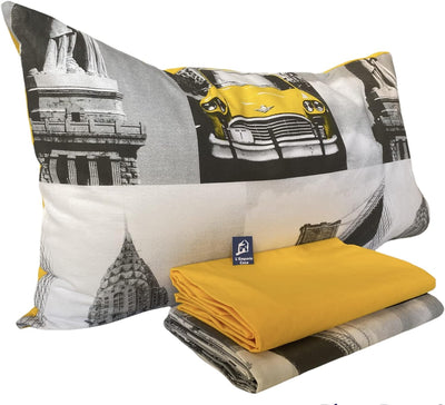 L'EMPORIO CASA Bettwäsche-Set London – New York – Bettwäsche aus 100 % italienischer Baumwolle, vers
