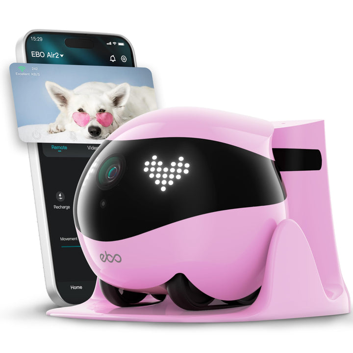 Enabot EBO Air 2 FamilyBot,Haustierkamera mit App,2K Mobiler Heimtierkameras mit Anpassbare Gesichts