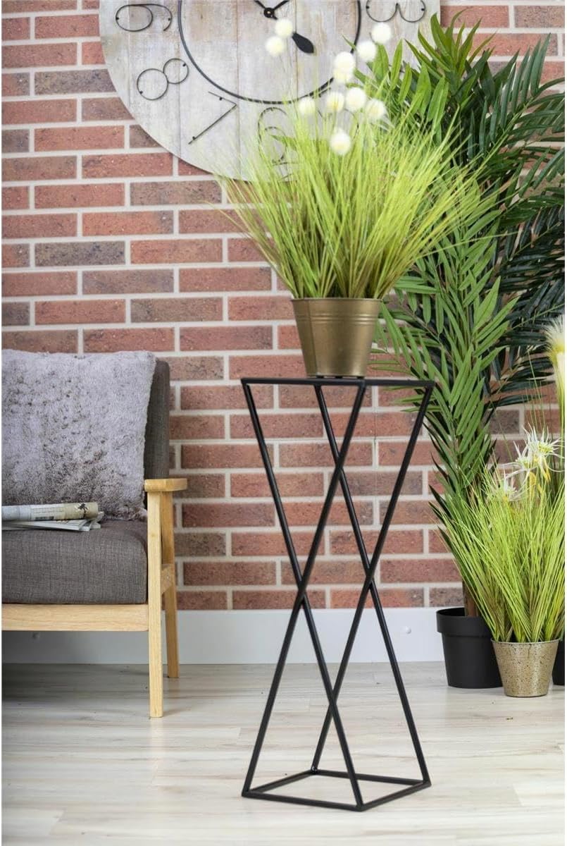 HowHomely Blumenständer Metall Schwarz 70 cm Hoch - Solider und Robuster Blumenhocker Metall - Pflan