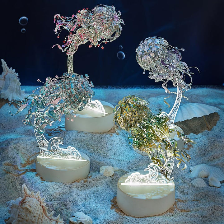 Piececool 3D Puzzle Metall Quallen, 3D Metall Puzzle Meeresbiologisches Modell für 340 Edelstahl, Ga