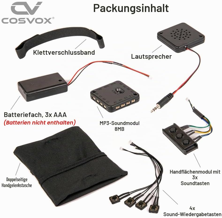 Cosplay Soundeffekte Handschuh Palm Modul. Kreieren Sie Ihren eigenen DIY-Klanghandschuh. 8 MB Speic