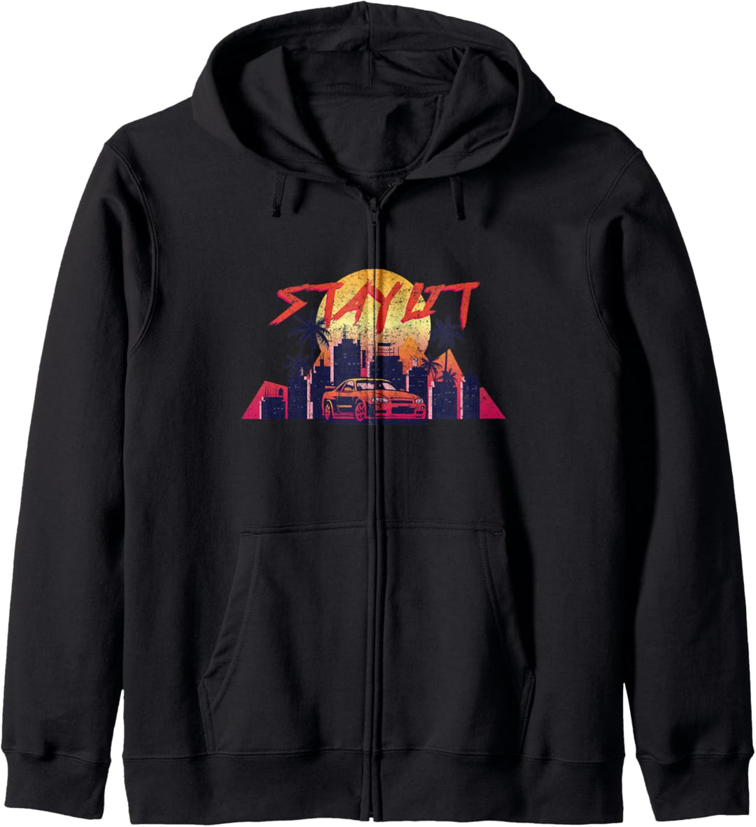Synthwave Stay Lit Vaporwave Retro Aesthetic Vintage 80s Kapuzenjacke