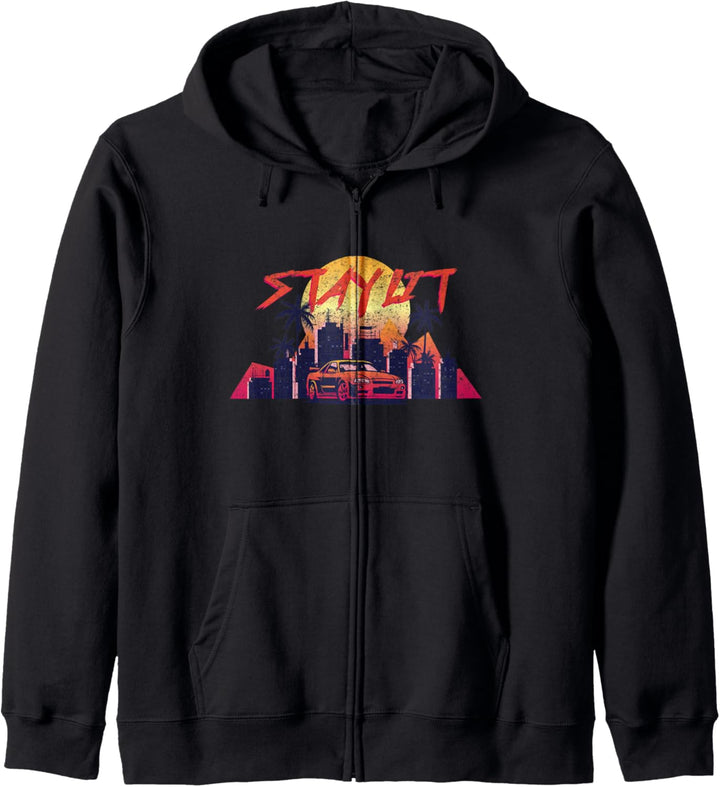 Synthwave Stay Lit Vaporwave Retro Aesthetic Vintage 80s Kapuzenjacke