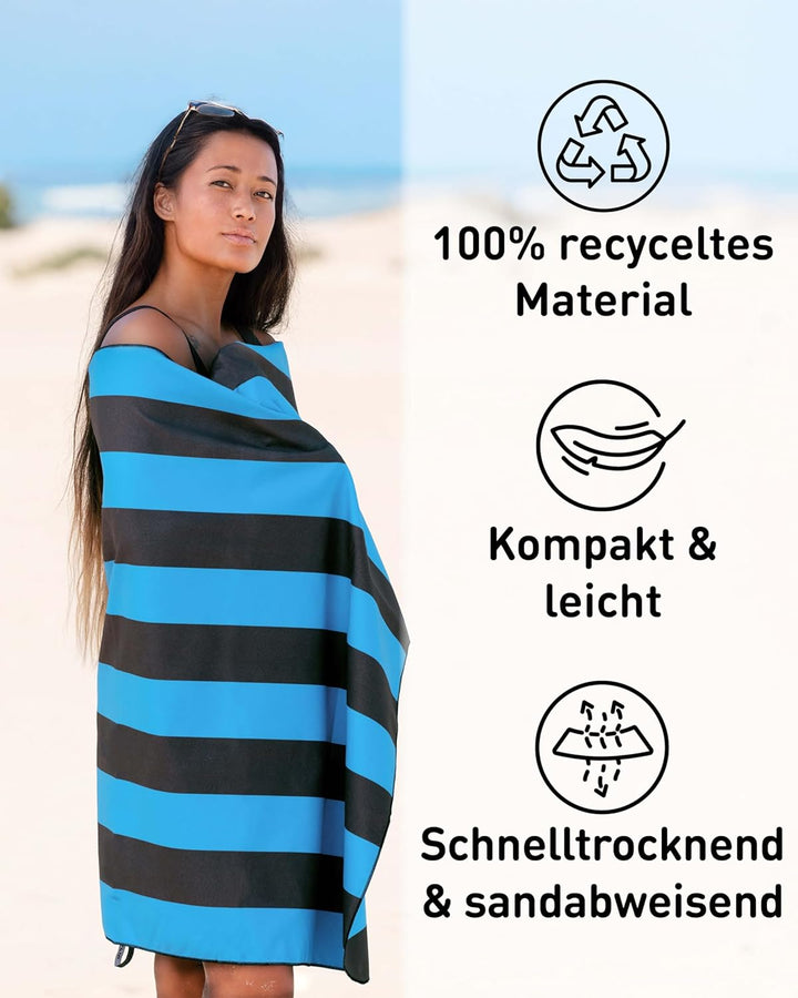 Fit-Flip Strandtuch XXL aus Mikrofaser - leicht und schnelltrocknend - 100% recyceltes Strandhandtuc