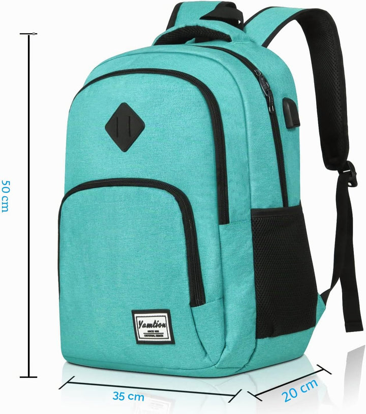 YAMTION Rucksack Schule,Schulrucksack Mädchen und Jungen Schultasche schulranze für Reisen Studium S