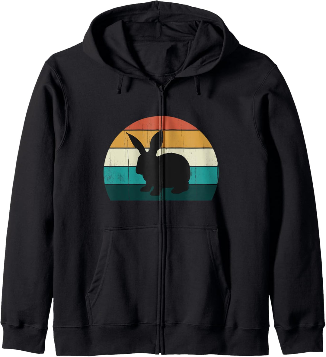 Retro Rabbit Sunset - Cooles Vintage Nettes Tier Geschenk Kapuzenjacke