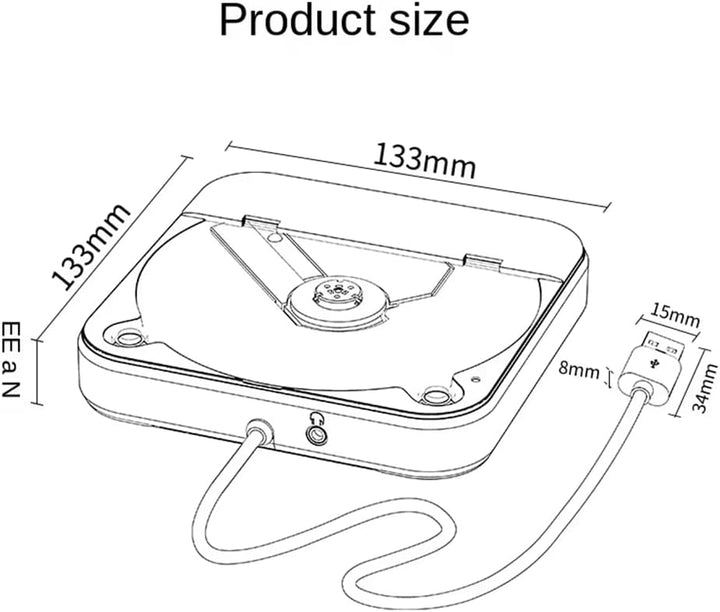 Externer Universal-CD-Player Fürs Auto - Tragbarer CD-Player mit AUX-Kabel, Wird in Den USB-Anschlus