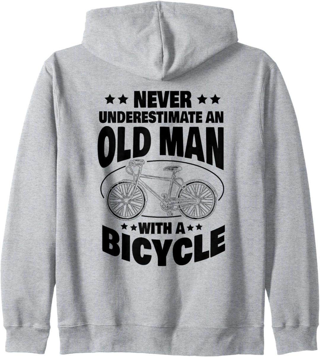 Never Underestimate an Old Man with a Bicycle Cycling Dad Kapuzenjacke