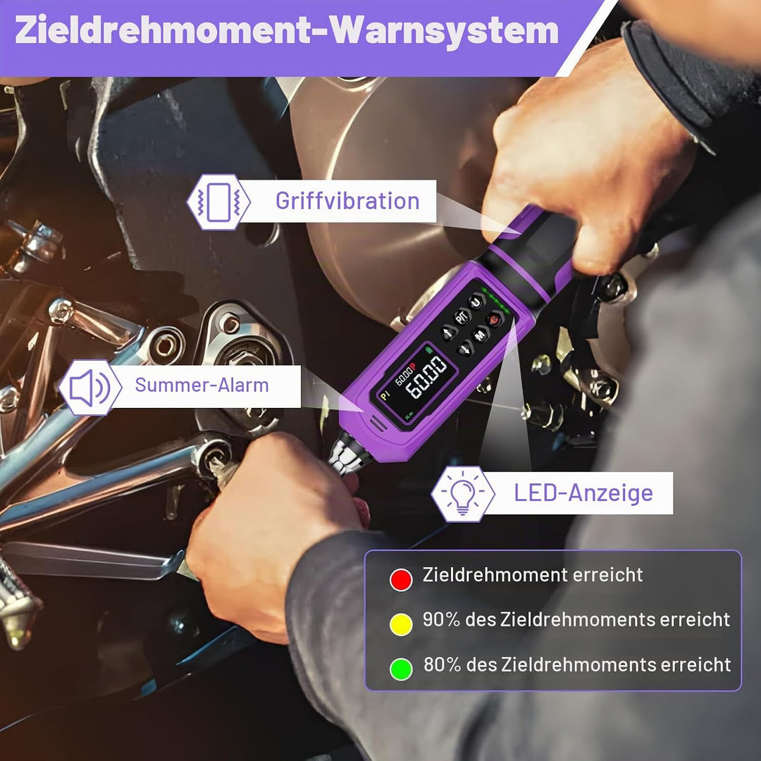 ANPUDS Digitaler Drehmomentschlüssel 3/8 Zoll, 0.9-60Nm Drehmomentschlüssel Fahrrad, Drehmomentschlü
