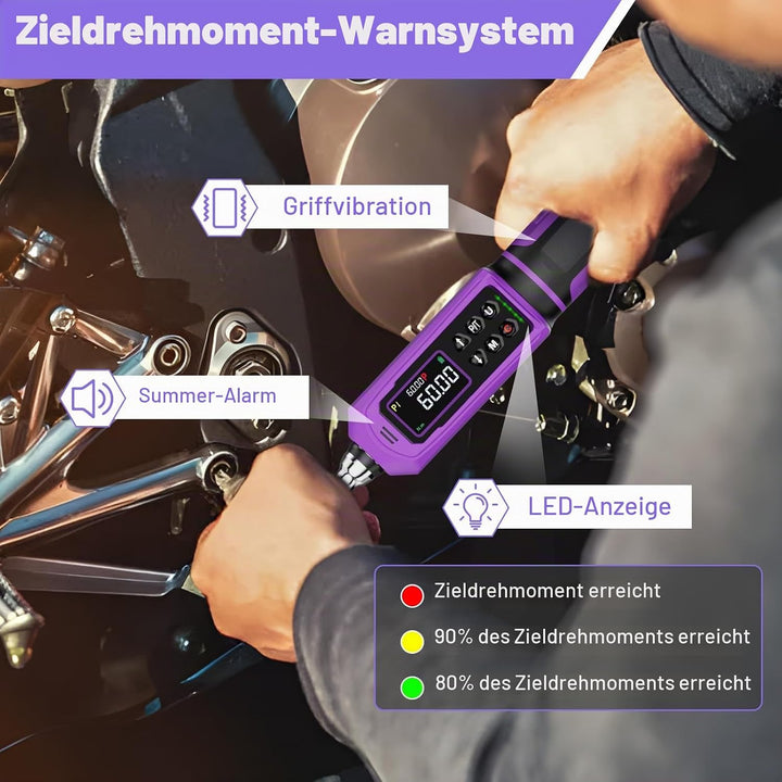 ANPUDS Digitaler Drehmomentschlüssel 3/8 Zoll, 0.9-60Nm Drehmomentschlüssel Fahrrad, Drehmomentschlü