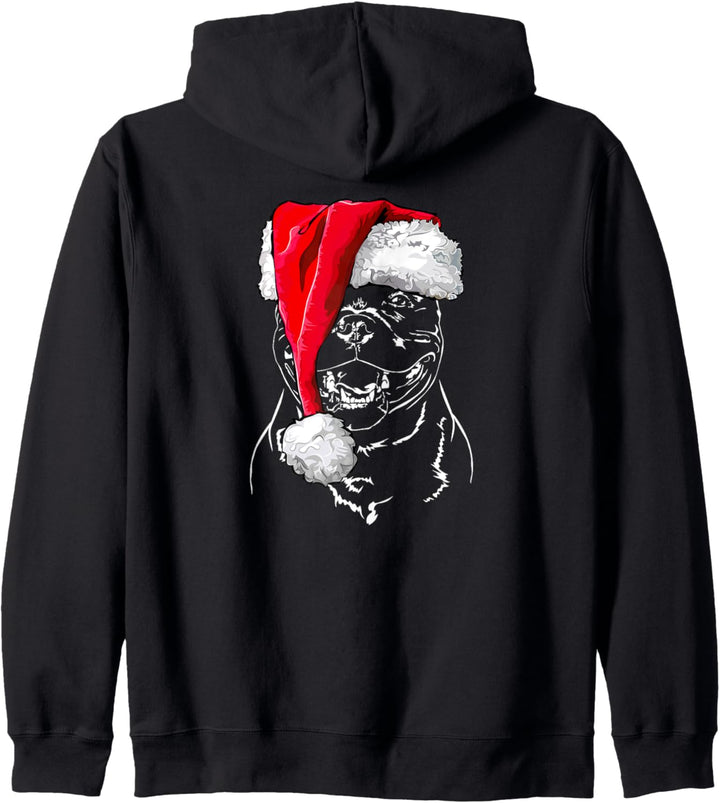 Lustiger Santa Staffordshire Bullterrier Weihnachtsmann Hund Kapuzenjacke