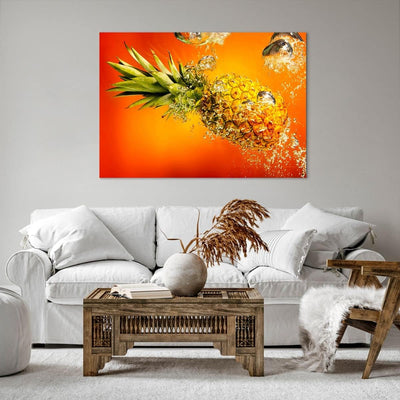 Bilder auf Leinwand 100x70cm Leinwandbild Karibik ananas frucht gesund Gross Wanddeko Bild Schlafzim