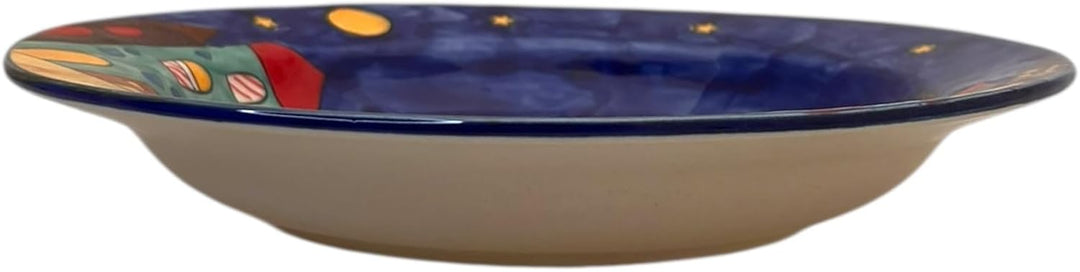 Gall&Zick Speiseteller Teller bunt bemalt Deko Geschirr Handbemalt Village Design (25cm Suppenteller