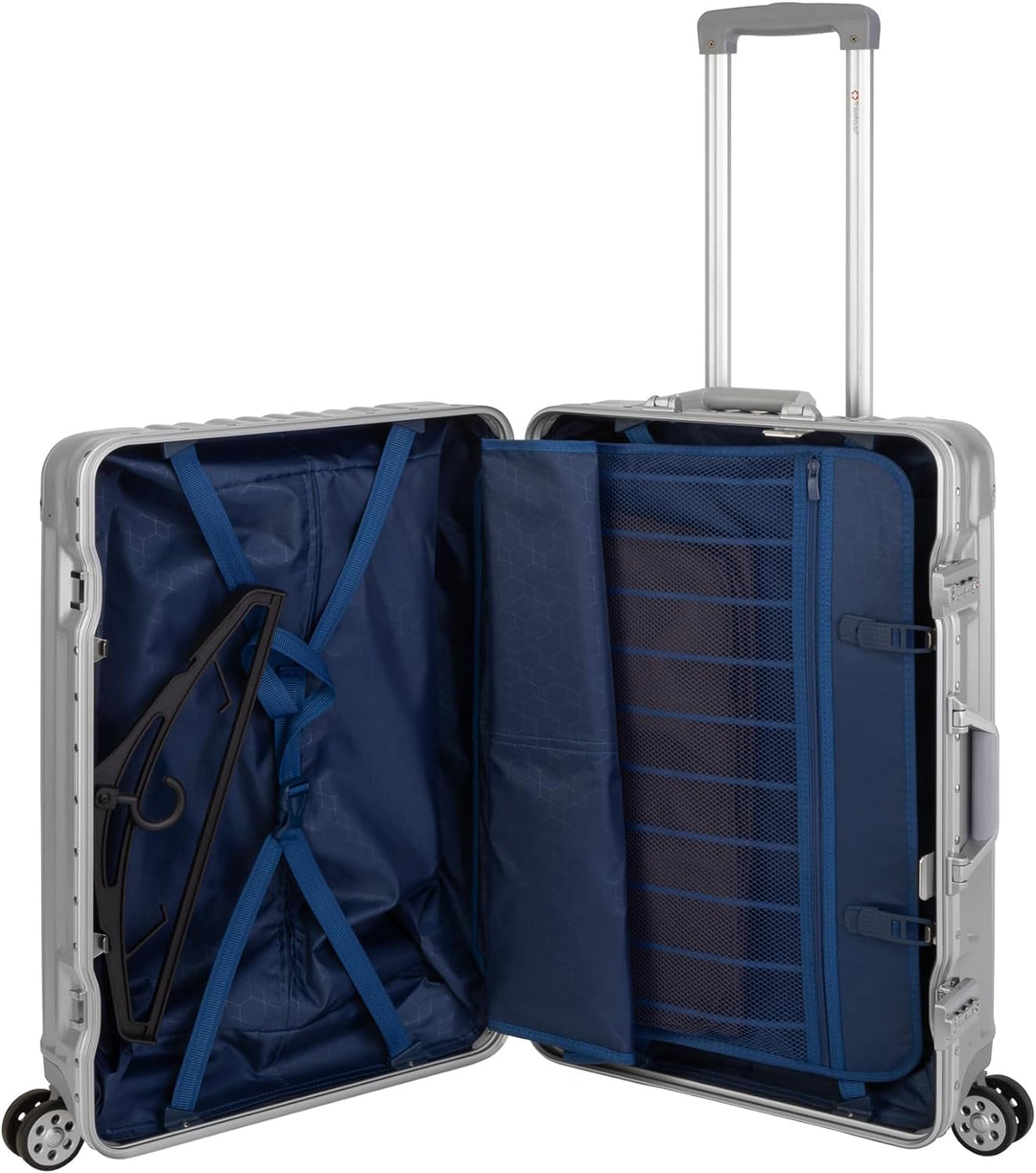 Travelhouse London Koffer Silber S-55cm, M-65cm · 2er-Set · Alu-Rahmen · Polykarbonat Hartschale · H