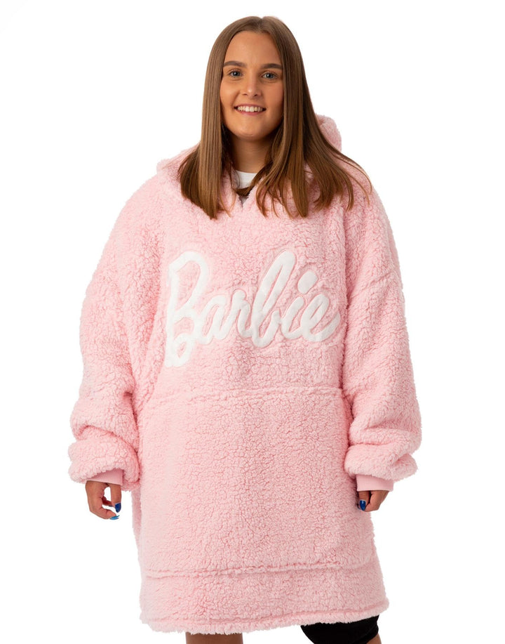 Barbie Damen Rosa Full Sherpa Blanket Hoodie | Geniesse luxuriösen Komfort Oodie | Einheitsgrösse |