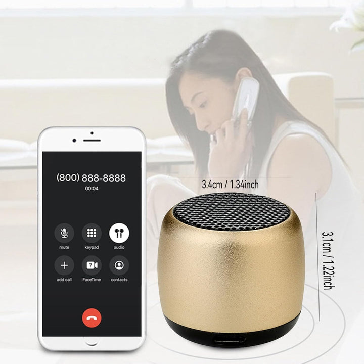 Eageroo Bluetooth Mini Lautsprecher tragbar Speaker,Stereo Klang mit tiefem Bass Technologie, Gold (