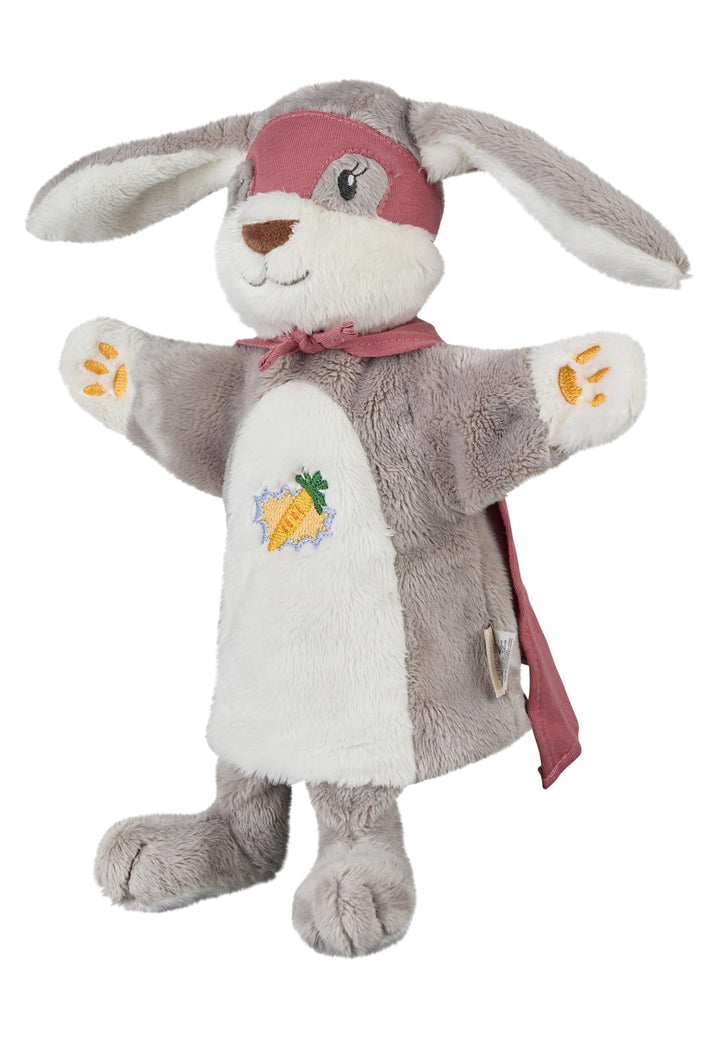 Sterntaler Handpuppe Super Hase, Kinder- und Babyspielzeug, weicher Flausch, Kopf wattiert mit Polye