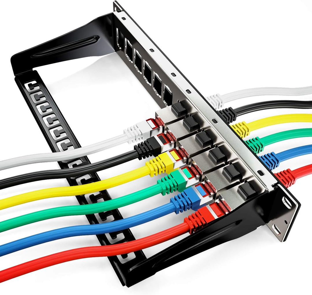 deleyCON 12x CAT6a Keystone Modul Patchkabel Kupplung Verbinder Geschirmt 2x RJ45 Buchse Netzwerk Pa