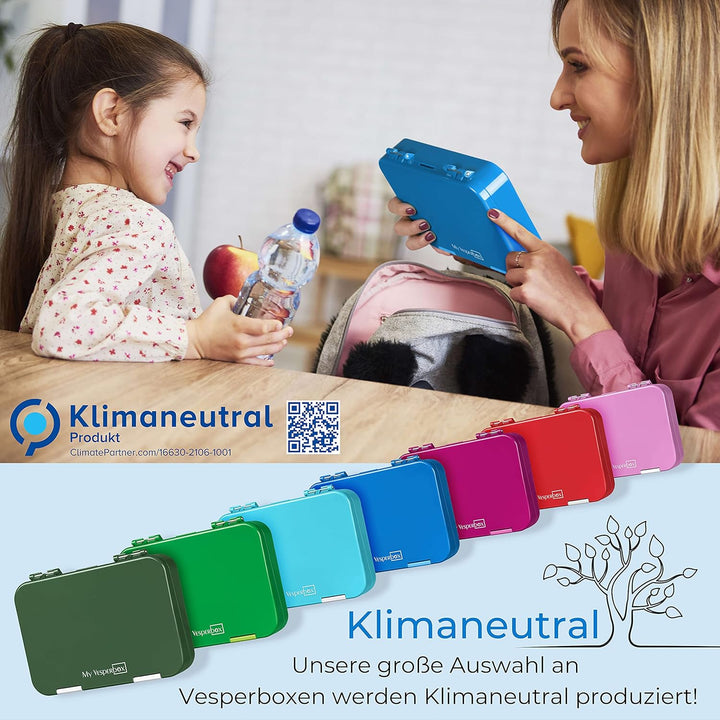 My Vesperbox – Len - Bento Box Kinder - Lunchbox mit 4+2 Fächern - extrem robust – Brotdose – Brotbo