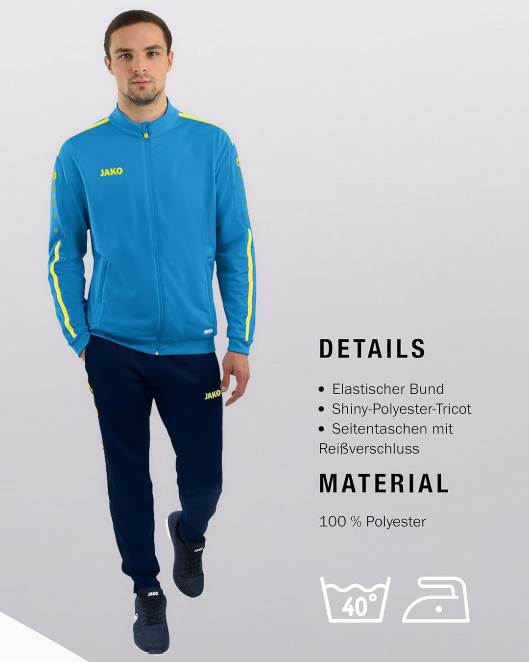 JAKO Herren Jacke Competition 2.0, royal/marine, XXL, 9318 S Marine/Neongelb, S Marine/Neongelb