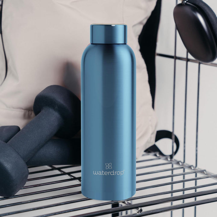 waterdrop® Steel Bottle 600ml isolierte Trinkflasche auslaufsicher | Thermosflasche 24h kalt, 12h he
