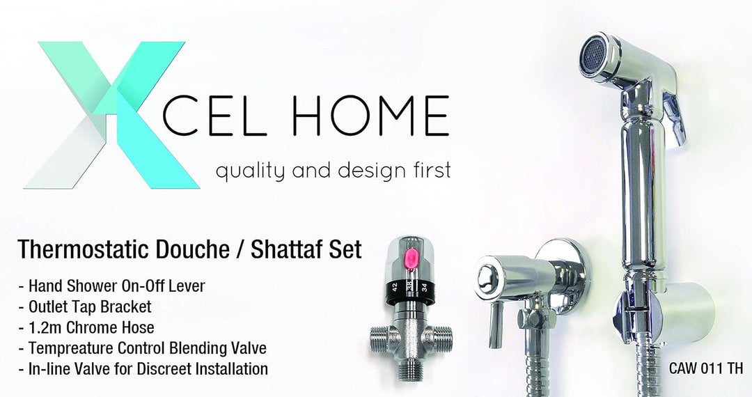 Xcel Home CAW 018 TH CAW011-TH Thermostat-Bidetdusche, verchromt, Duschkopf, Toilettenbrause aus Mes