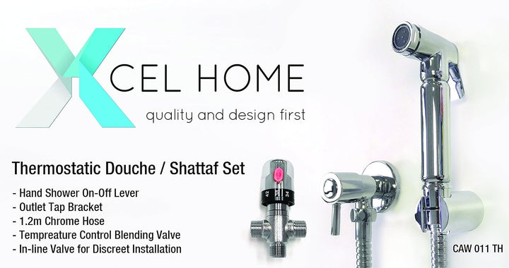 Xcel Home CAW 018 TH CAW011-TH Thermostat-Bidetdusche, verchromt, Duschkopf, Toilettenbrause aus Mes