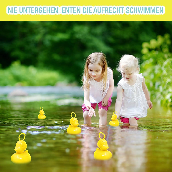 AMLI Enten Angeln | 16x gelbe Entchen mit Öse & Gewicht | Entenangeln Spiel Wasser gross | Perfekt f