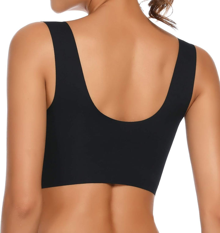 WOWENY BH Damen Ohne Bügel Schlaf Bustier Tops Spitze Bralette Bügelloser Klassischer T Shirt BH Sch