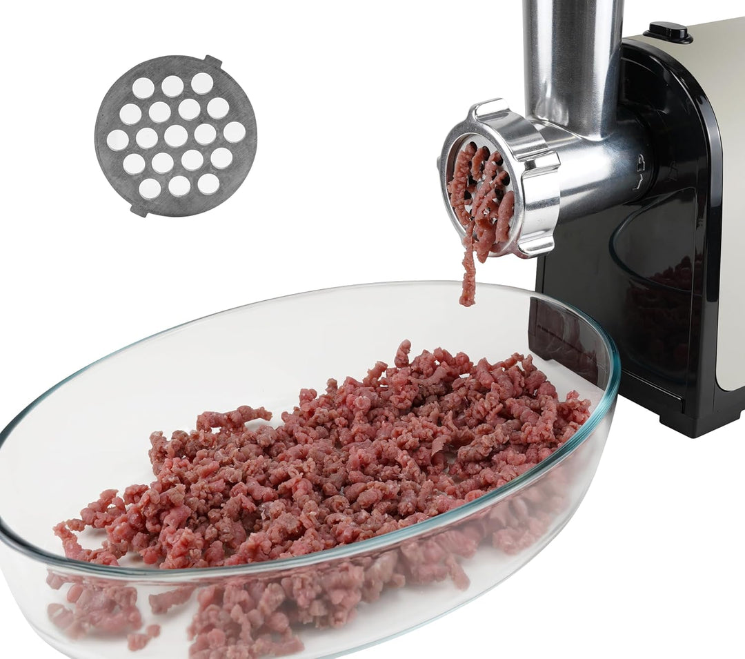 Fleischwolf, 1300 W Max, Für Hackfleisch, Wurst und Kubbe, 2 Edelstahl-Mahlscheiben, Mittlere und Gr