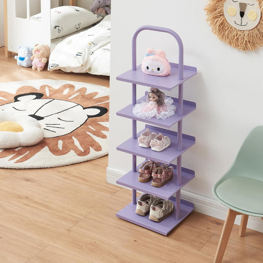 [en.casa] Schuhregal schmal für Kinder Poytya Schuhablage hoch für 5 Paare Organizer Standregal mit