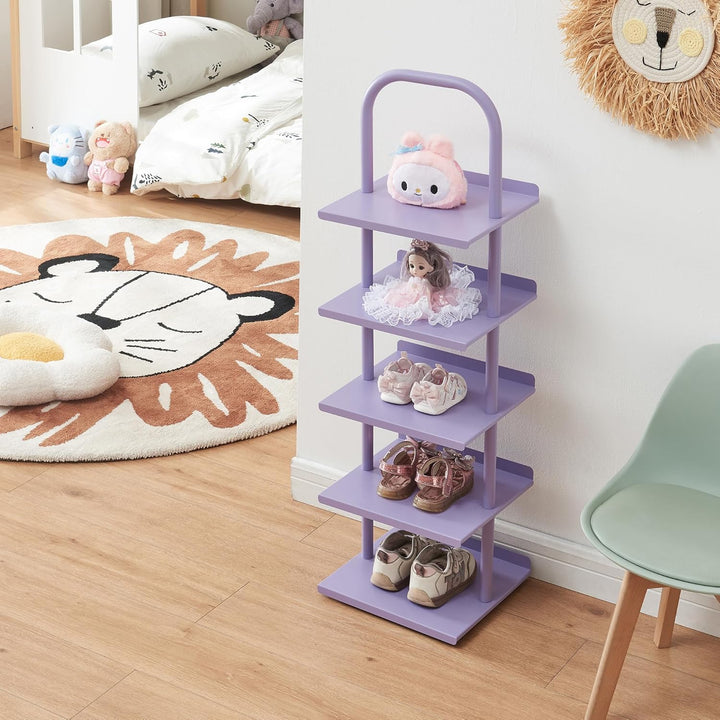 [en.casa] Schuhregal schmal für Kinder Poytya Schuhablage hoch für 5 Paare Organizer Standregal mit