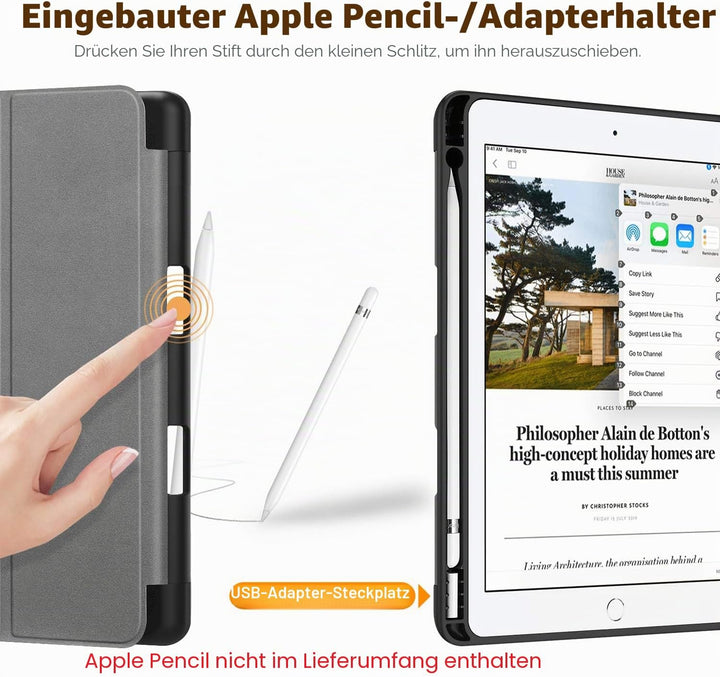 Fintie SlimShell-Schutzhülle für iPad 8. Generation 2020 und 7. Generation 2019, 10,2 Zoll. Mit eing