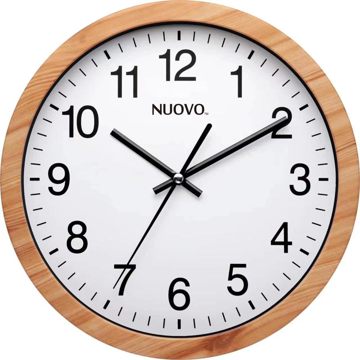 NUOVO 10 Zoll hölzerne runde Wanduhr Stille und Nicht tickende Retro Wanduhr für Wohnzimmer Schlafzi