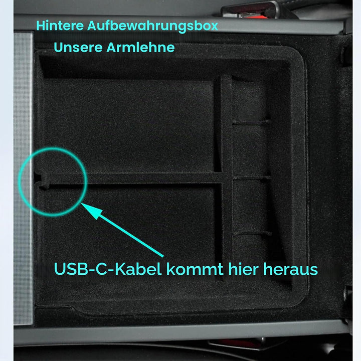MIEBA 2 Pack Zubehör für Tesla Model 3 Highland 2024 Mittelkonsole Organizer-Ablage, für Tesla Model