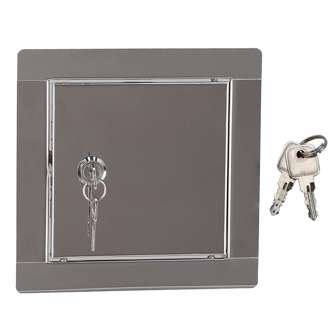 KOTARBAU® Revisionsklappe Grösse 10x10cm mit Schlüssel Edelstahl Silber für Revisionsschächte 10x10