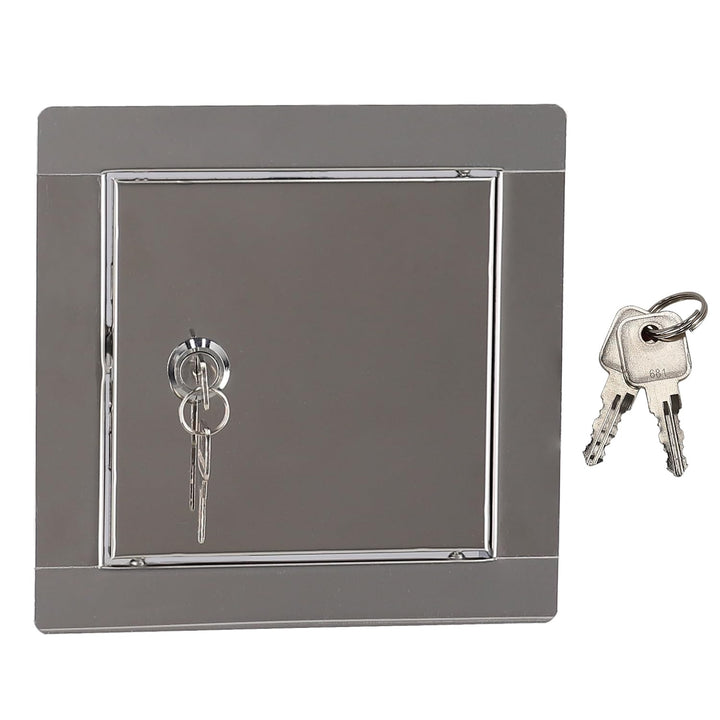 KOTARBAU® Revisionsklappe Grösse 10x10cm mit Schlüssel Edelstahl Silber für Revisionsschächte 10x10