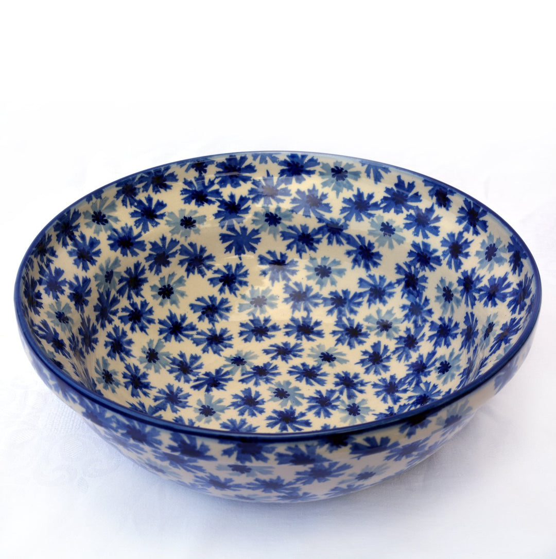 Bunzlauer Salatschale 24 cm (Dekor Kornblume), Dekor Kornblume