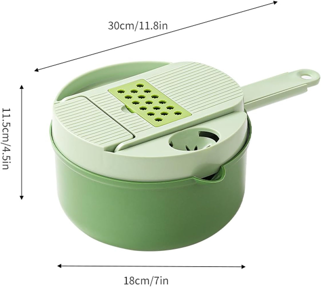 Gemüseschneider 10-in-1 mit Auffangbehälter, Mandoline Gemüsehobel aus Edelstahl, Multifunktionaler