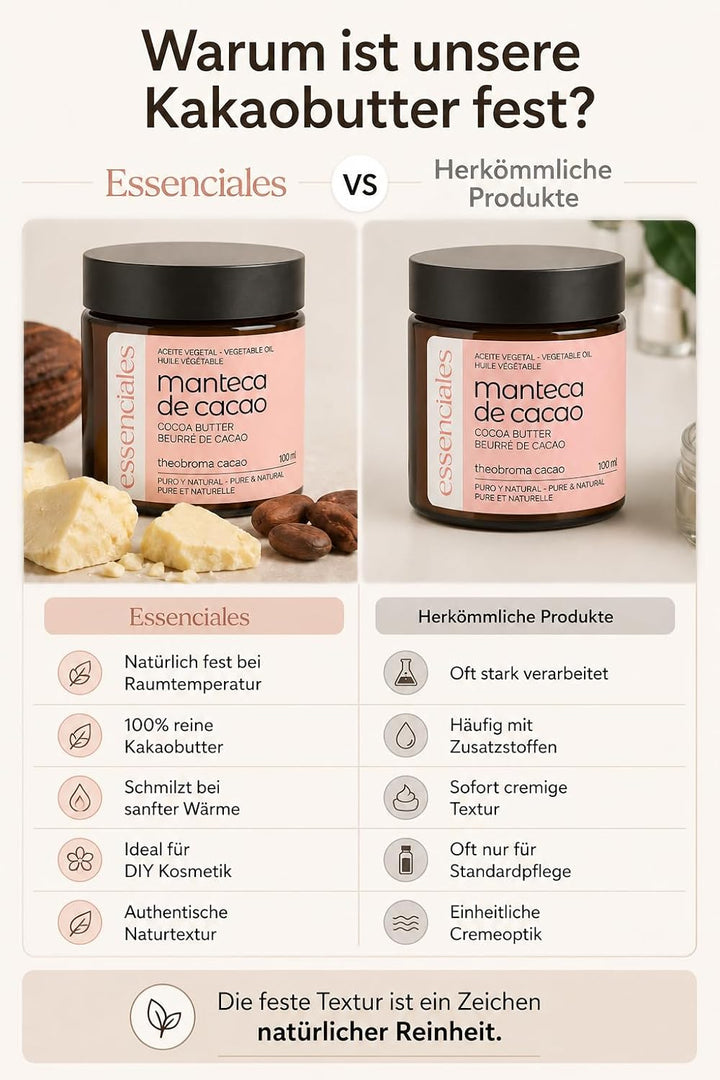 Kakaobutter Bio Nativ Kaltgepresst Theobroma Cacao Butter Natürlich Reine Pflege Haut Haar Körper Li