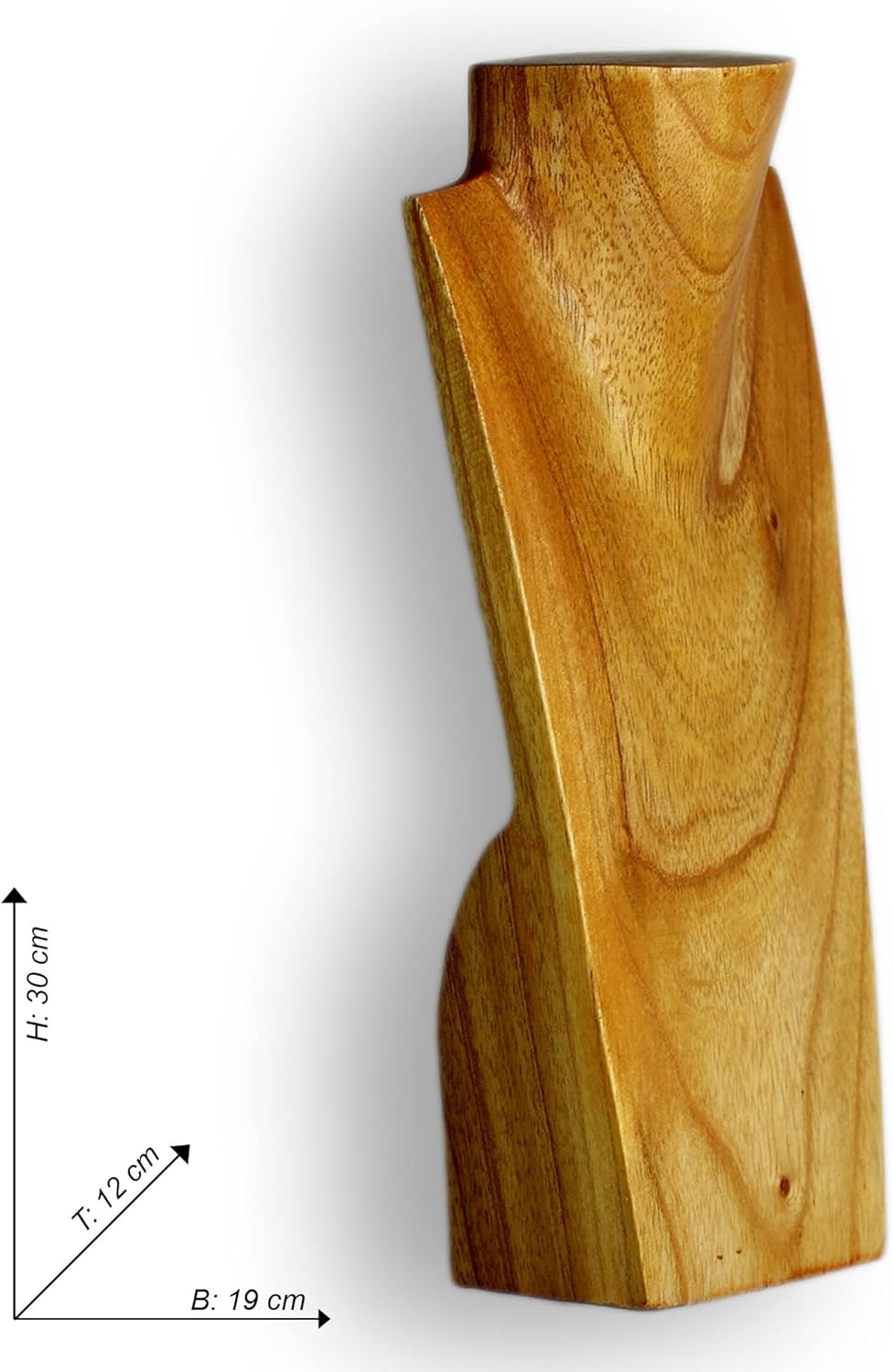 ART-CRAFT Halskettenständer Schmuckständer Halskettendisplay Schmuckbüste aus Holz Natur 2er Set 20