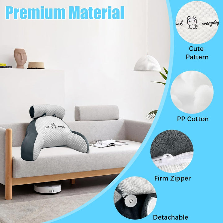 Lesekissen für Bett und Sofa, 70x50cm Gross Erwachsenen Rückenkissen, Komfortkissen Lesekissen mit A