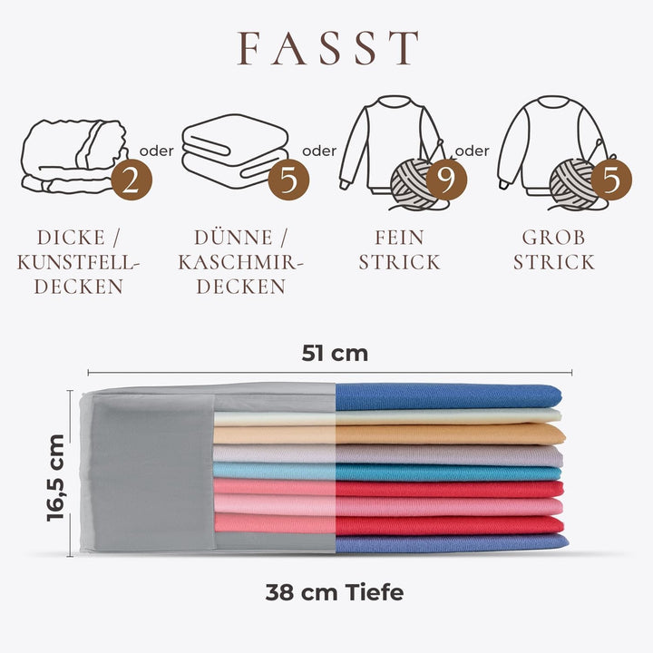 Hayden Hill Luxuriöse Aufbewahrungstasche aus Bio-Baumwolle, 50 cm | Mottenresistent, Kleiderbeutel,