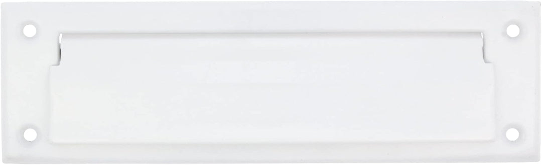 Amig - Briefkastenschlitz Weiss Mod. 1 - Klappe für Wände oder Türen - Briefsammler mit Stahldeckel