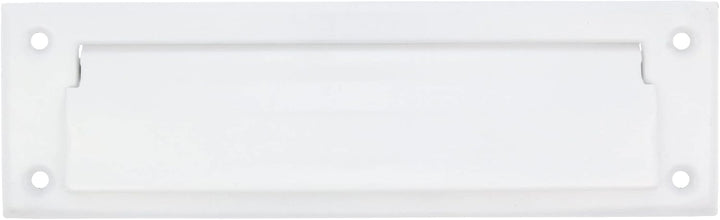 Amig - Briefkastenschlitz Weiss Mod. 1 - Klappe für Wände oder Türen - Briefsammler mit Stahldeckel