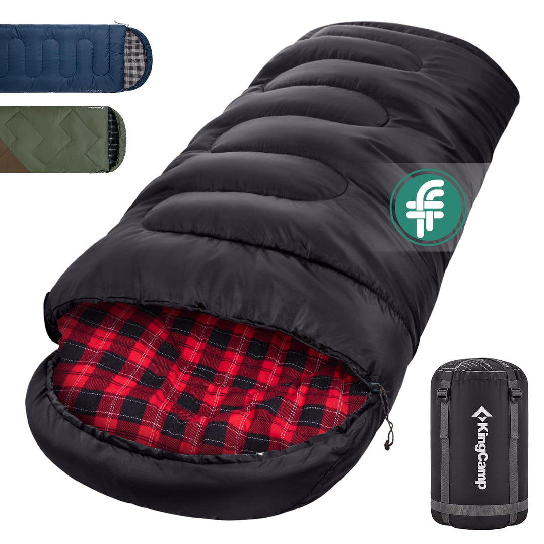 KingCamp Schlafsack für Erwachsene, Winter, Flanell, kompakt, 3-4 Jahreszeiten, Decke für Camping, R