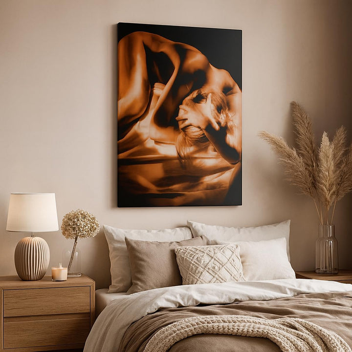 Bilder auf Leinwand 55x100cm Leinwandbild mit Rahmen Nackte Frau Akt Modell Photofitness Gross Wandd